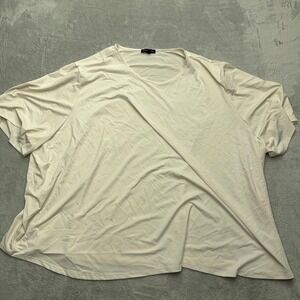 Universal Standard T-Shirt Womens 3XL Cream Short Sleeve Crew Neck Relaxed Top